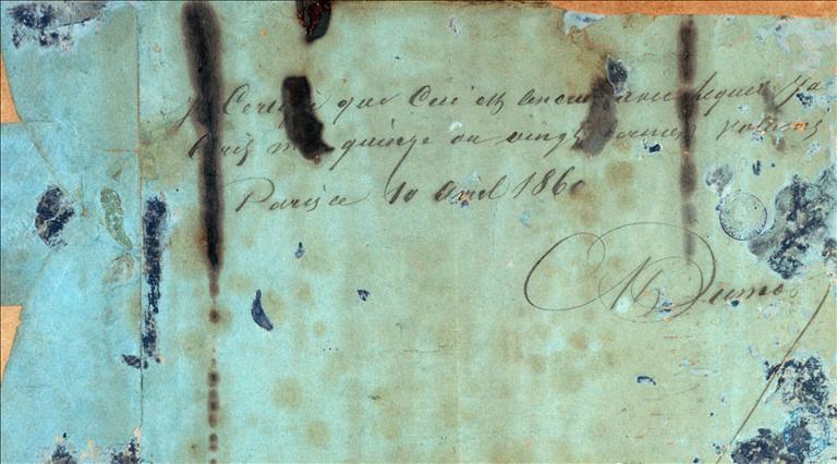 Autographe de la table aux encriers, avril 1860_0