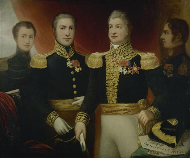 Le Général Léopold Hugo avec deux de ses frères et son fils Abel_0