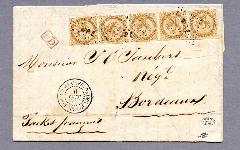 Lettre des colonies françaises ; Affranchissement au type Aigle colonies générales_0