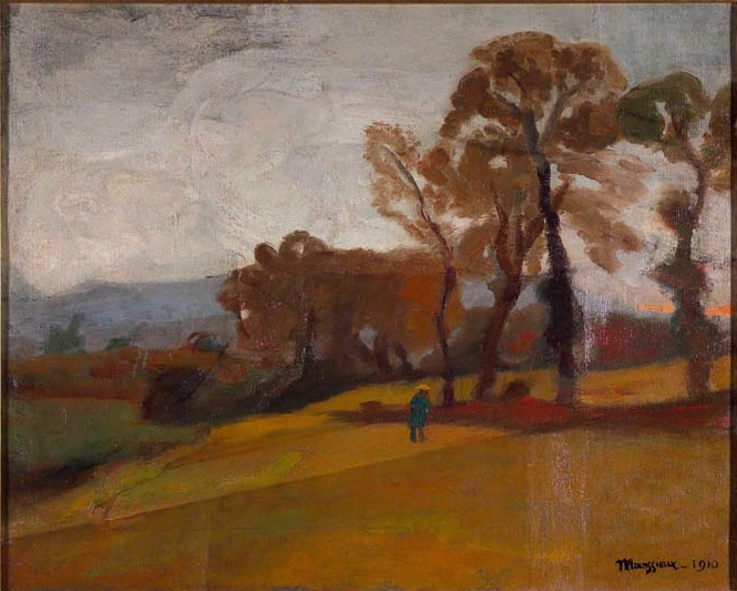 Crépuscule automnal au Bois Joli (Titre donné par Mainssieux dans son Catalogue illustré de quelques peintures exposables, p.36.), Lucien Mainssieux, 1910