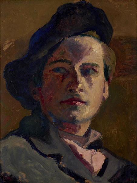 Autoportrait au béret, Lucien Mainssieux, 1900 vers,1902 vers