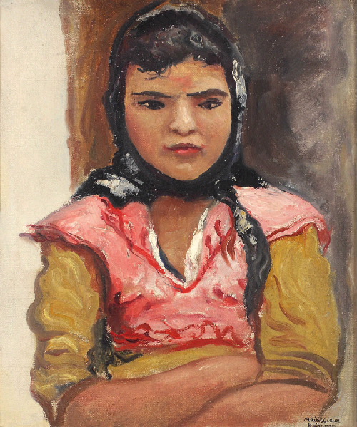 Jeune tunisienne au châle noir, Lucien Mainssieux, ca 1921-1923