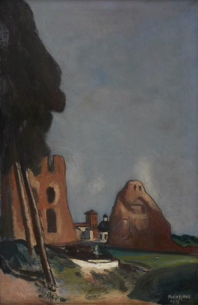 Les ruines (Paysage avec de l'eau ?), Lucien Mainssieux, 1913