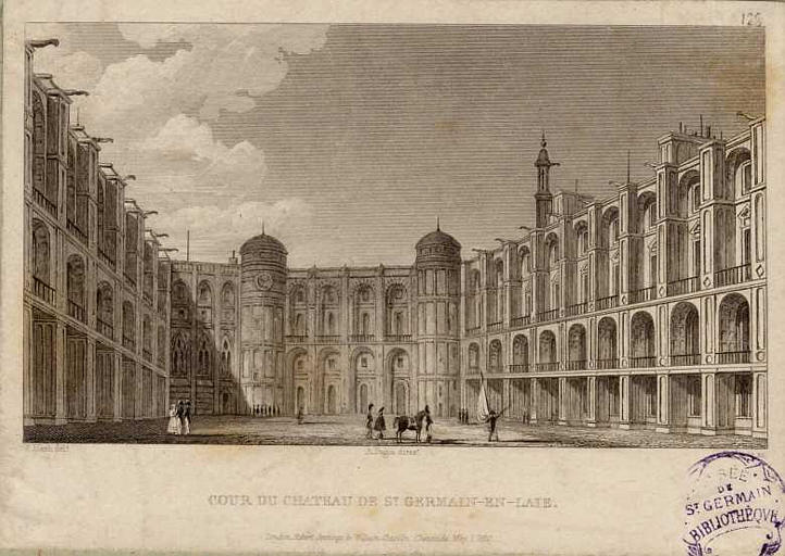 Cour du château de St-Germain-en-Laye, Joseph Nash, 1ère moitié 19e siècle