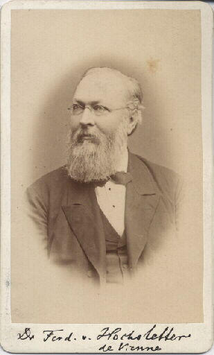 Portrait d'archéologue. Portrait en buste de Ferdinand von Hochstetter (mort avant 1889) Dr Ferd. v. Hochstetter de Vienne_0