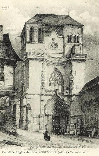 PORTAIL DE L'EGLISE ABBATIALE DE SOUVIGNY (ALLIER)_0