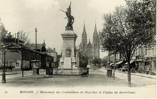 41 MOULINS - MONUMENT DES COMBATTANTS DE 1870-1871 ET L'EGLISE DU SACRE-COEUR_0