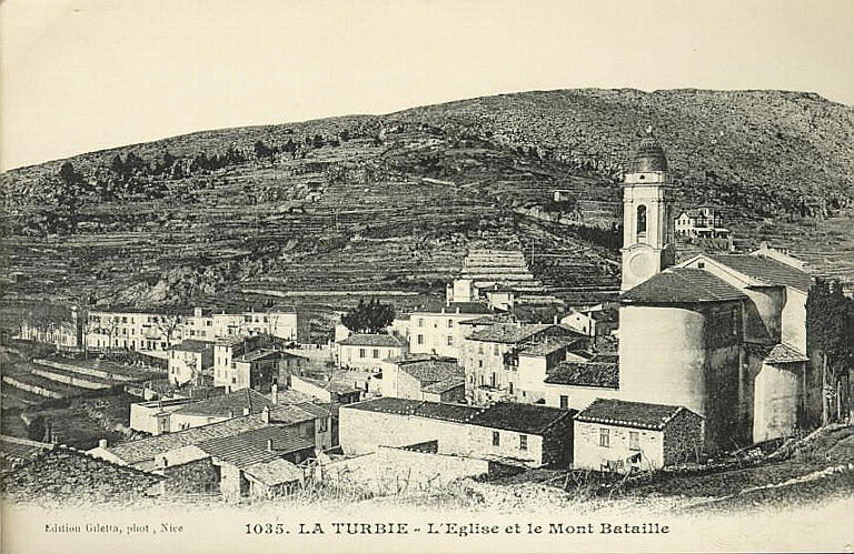1035. LA TURBIE - L'EGLISE ET LE MONT BATAILLE_0