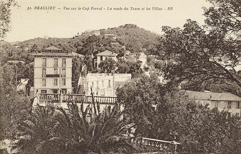 32. BEAULIEU - VUE SUR LE CAP FERRAT - LA ROUTE DU TRAM-ET LES VILLAS_0