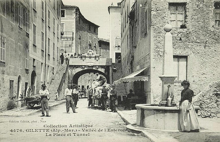 COLLECTION ARTISTIQUE / 4476. GILETTE (ALP.-MAR.) - VALLEE DE L'ESTERON - LA PLACE ET TUNNEL_0