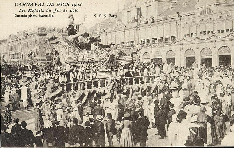 CARNAVAL DE NICE 1908 - LES MEFAITS DU JEU DE LOTO_0
