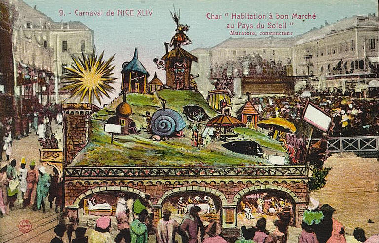 9. CARNAVAL DE NICE XLIV / CHAR 'HABITATION A BON MARCHE / AU PAYS DU SOLEIL' / MURATOR, CONSTRUCTEUR_0