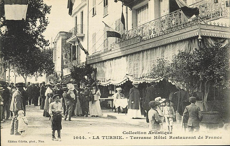 COLLECTION ARTISTIQUE / 1044. LA TURBIE - TERRASSE HOTEL RESTAURANT DE FRANCE_0