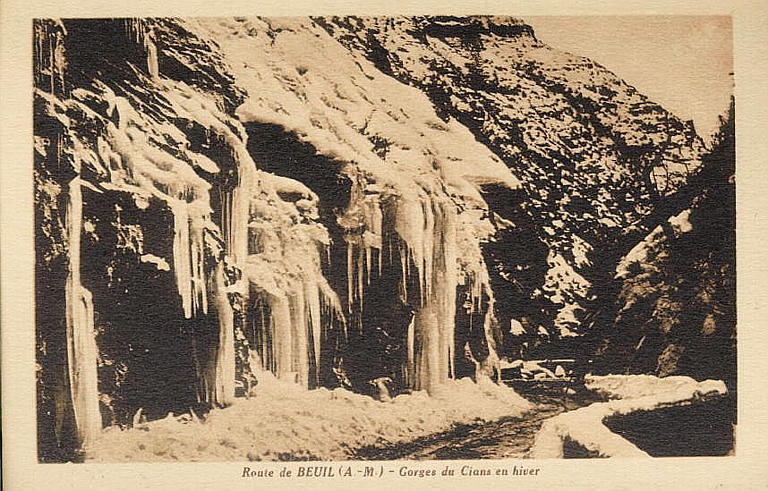ROUTE DE BEUIL (A.-M.) - GORGES DU CIANS EN HIVER_0