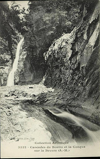 COLLECTION ARTISTIQUE / 3532. CASCADES DU BOUTIN ET LA CONQUE SUR LA BEVERA (A.-M.)_0