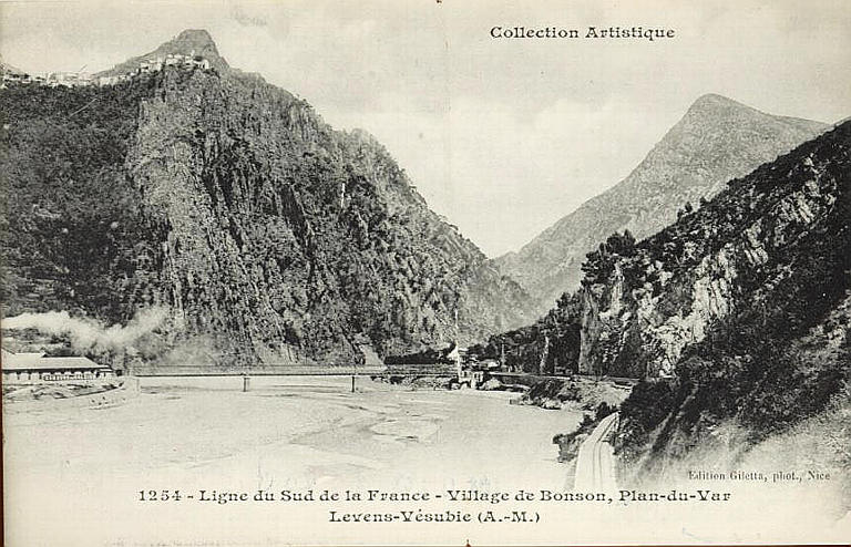 COLLECTION ARTISTIQUE / 1254 - LIGNE DU SUD DE LA FRANCE - VILLAGE DE BONSON, PLAN-DU-VAR / LEVENS-VESUBIE (A.-M.)_0