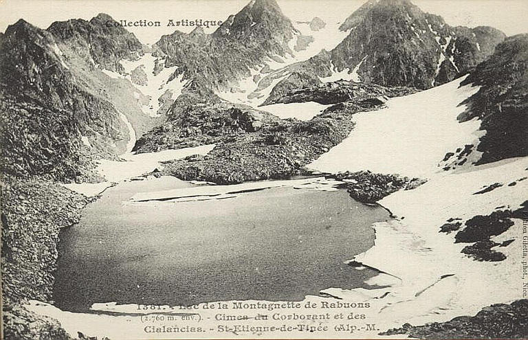 COLLECTION ARTISTIQUE / 1381. LAC DE LA MONTAGNETTE DE RABUONS (2760 M. ENV.) - CIMES DU CORBORANT ET DES CIALANCIAS - ST-ETIENNE DE TINEE (ALP.-M.)_0