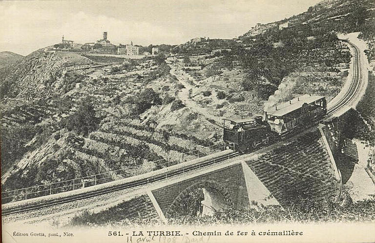 561. LA TURBIE - VOIE FERREE A CREMAILLERE_0