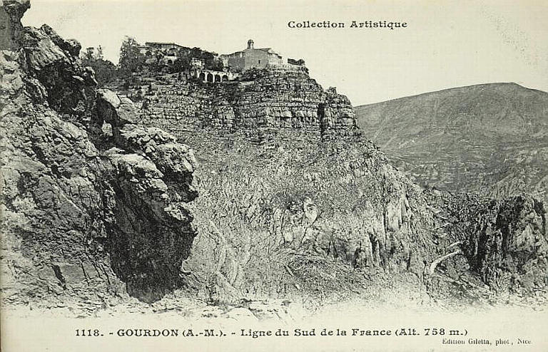 COLLECTION ARTISTIQUE / 1118 GOURDON (A.-M.) - LIGNE DU SUD DE LA FRANCE (ALT. 758 m.)_0