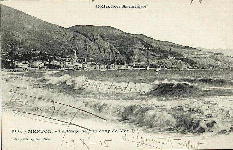 COLLECTION ARTISTIQUE / 900 MENTON - LA PLAGE PAR UN COUP DE MER_0