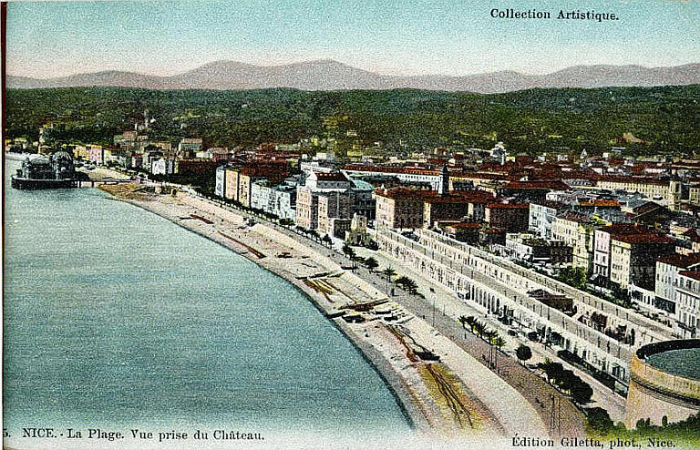 COLLECTION ARTISTIQUE / 5 NICE - LA PLAGE - VUE PRISE DU CHATEAU_0