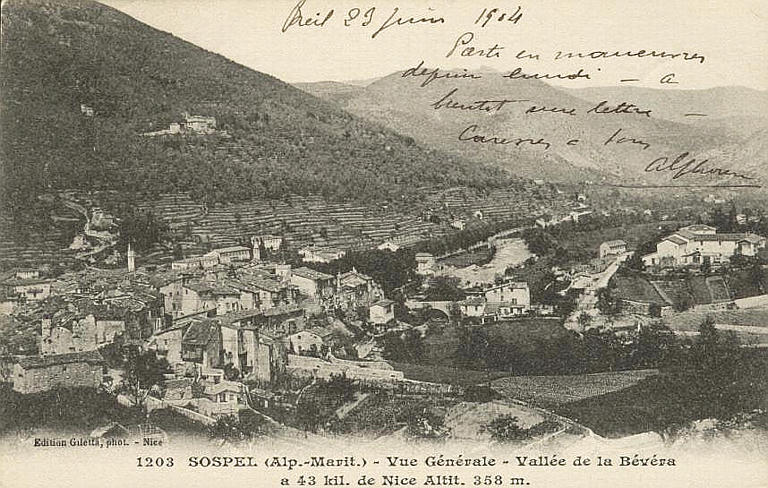 1203 SOSPEL (ALP.-MARIT.) - VUE GENERALE - VALLEE DE LA BEVERA A 43 KIL. DE NICE - ALTIT. 358 m._0