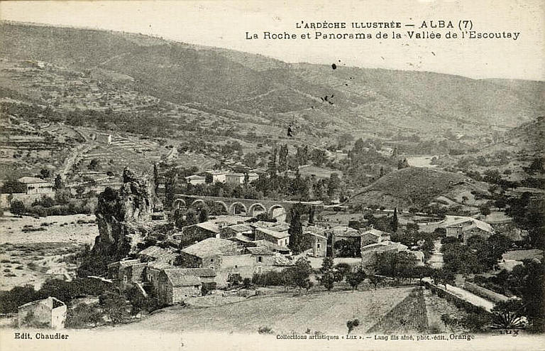 L'ARDECHE ILLUSTREE - ALBA (7) / LA ROCHE ET PANORAMA DE LA VALLEE DE L'ESCOUTAY_0