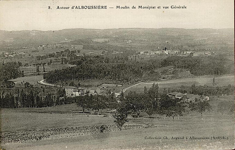 8. AUTOUR D'ALBOUSSIERE - MOULIN DE MONEPIAT ET VUE GENERALE_0