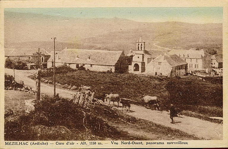 MEZILHAC (ARDECHE) - CURE D'AIR - ALT. 1150 M. - VUE NORD-OUEST, PANORAMA MERVEILLEUX_0