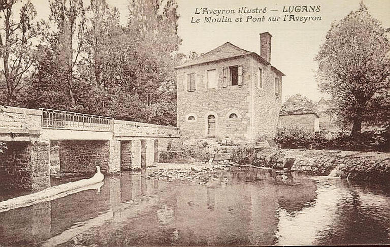 L'AVEYRON ILLUSTRE - LUGANS - LE MOULIN ET PONT SUR L'AVEYRON_0
