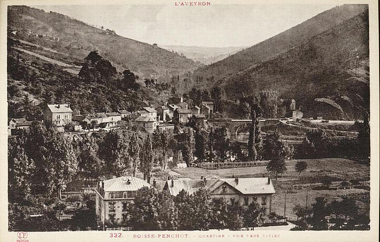L'AVEYRON (en haut) / 332. BOISSE-PENCHOT. - QUARTIER. - VUE VERS VIVIEZ (en bas, caractères rouges)_0