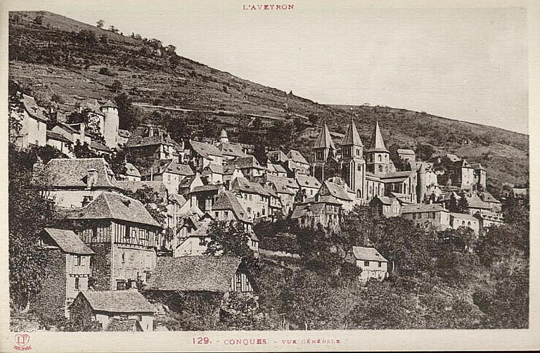 L'AVEYRON (en haut) / 129. - CONQUES. - VUE GENERALE (caractères rouges)_0