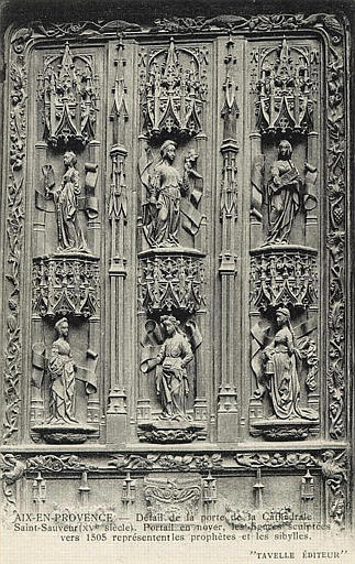 AIX-EN-PROVENCE - DETAIL DE LA PORTE DE LA CATHEDRALE ST SAUVEUR XVe_0