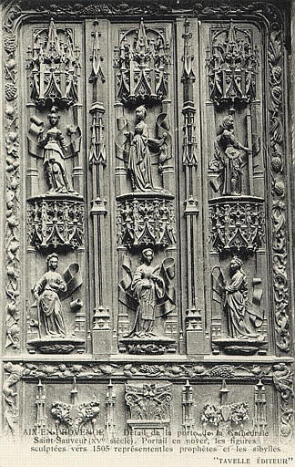 AIX-EN-PROVENCE - DETAIL DE LA PORTE DE LA CATHEDRALE SAINT-SAUVEUR XVe_0