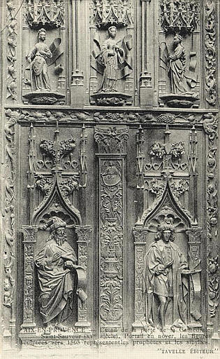 AIX-EN-PROVENCE - DETAIL DE LA PORTE DE LA CATHEDRALE SAINT-SAUVEUR XVe_0