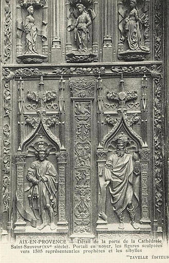AIX-EN-PROVENCE - DETAIL DE LA PORTE DE LA CATHEDRALE SAINT-SAUVEUR XVe_0