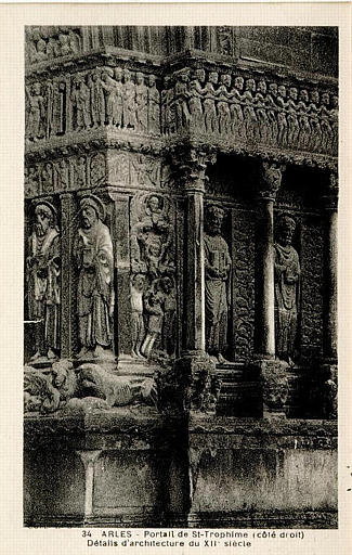 34 ARLES - PORTAIL DE ST TROPHIME (COTE DROIT) DU XIIe SIECLE_0
