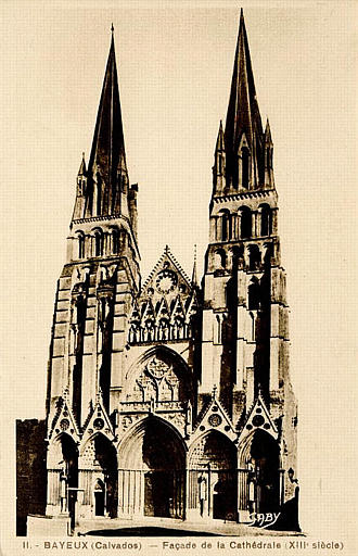 11 BAYEUX (CALVADOS) - FACADE DE LA CATHEDRALE (XIIIe SIECLE)_0