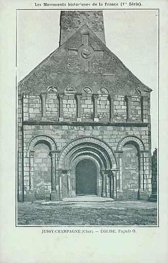 LES MONUMENTS HISTORIQUES DE LA FRANCE (1ERE SERIE) - JUSSY-CHAMPAGNE (CHER). - EGLISE FACADE O._0
