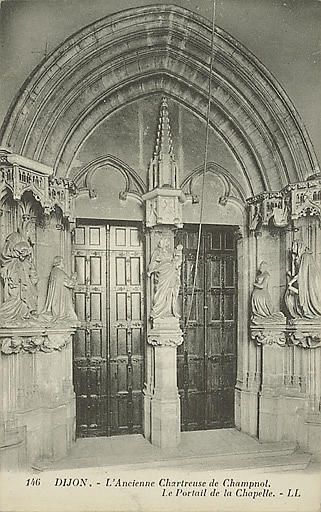 146 DIJON. - L'ANCIENNE CHATREUSE DE CHAMPMOL. LE PORTAIL DE LA CHAPELLE_0