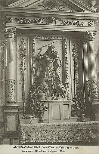 SANTENAY-LES-BAINS (COTE-D'OR) -  EGLISE DE ST-JEAN. LA VIERGE (BESULLIERS SCULPTEUR 1600)_0