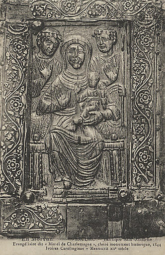 EN MORVAN - SAULIEU - BASILIQUE SAINT-ANDOCHE - EVANGELIAIRE DIT 'MISSEL DE CHARLEMAGNE', CLASSE MONUMENT HISTORIQUE, 1844. IVOIRES CAROLINGIENS - MANUSCRIT DU XIIE SIECLE_0