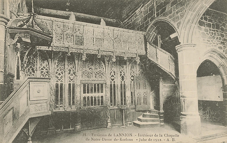 INTERIEUR DE LA CHAPELLE DE N. D DE KERFONS. JUBE_0