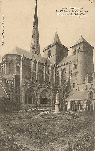 LE CLOITRE ET LA CATHEDRALE. LA STATUE DE SAINT-YVES_0