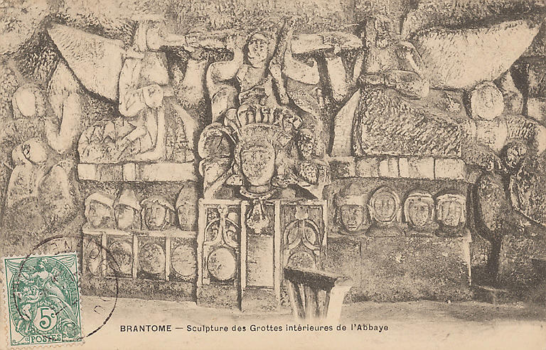BRANTOME - SCULPTURE DES GROTTES INTERIEURES DE L'ABBAYE_0
