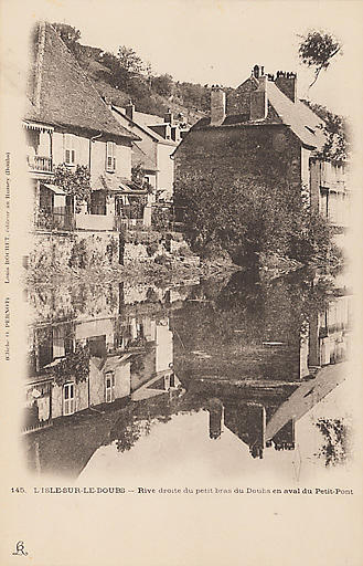 145. L'ISLE-SUR-LE-DOUBS. - RIVE DROITE DU PETIT BRAS DU DOUBS EN AVAL DU PETIT-PONT_0