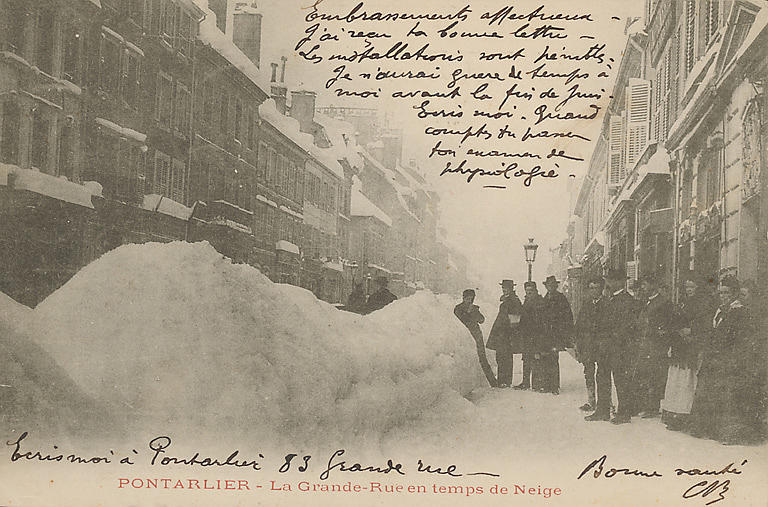 PONTARLIER - LA GRANDE-RUE EN TEMPS DE NEIGE_0