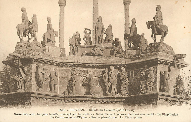 1601 - PLEYBEN - DETAILS DU CALVAIRE (COTE OUEST)_0