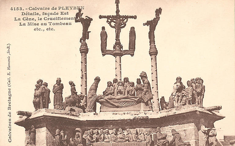 CALVAIRE DE BRETAGNE - 4153 - CALVAIRE DE PLEYBEN - DETAILS, FACADE EST_0