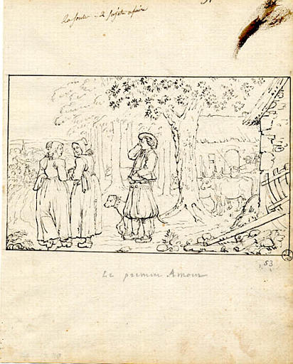 La vente aux enchères après la messe (titre inscrit), Olivier Perrin, 1810 vers